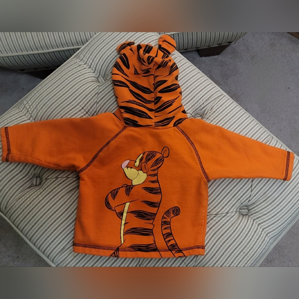 Disney Orange Tigger Hoodie With Ears 18M Vtg - Picture 3 of 7